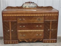 (W) Wooden Art Deco Waterfall Style Dresser