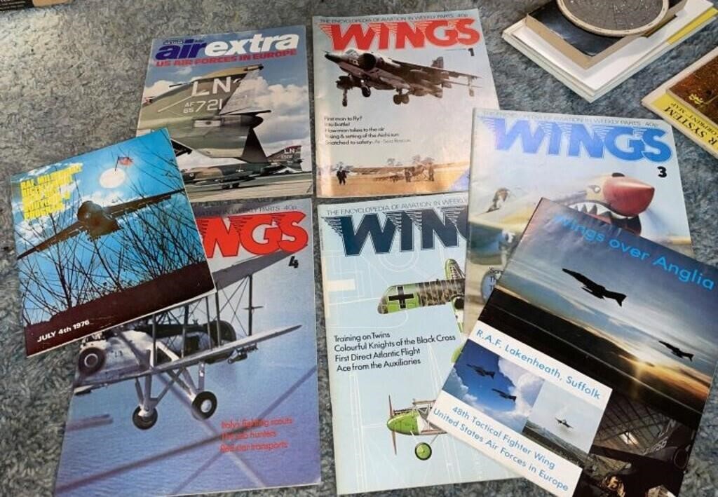 Lot 1970's "Wings" Magazines, Wings over Anglia,