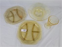 Amber Depression Glass Lot