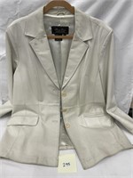 Women's Leather Jacket - Cream Colored