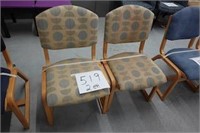 2 Tan/Blue Rocker Chairs