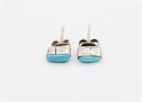 Sterling Silver & Turquoise Peti Point Earrings