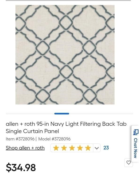 (4) 50×95" Allen + Roth Light Filtering Curtains