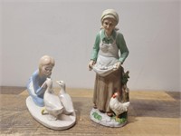 Ceramic Homeco Lady & Porcelain Duck Lady