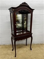 Modern Mahogany Mirrored Back Curio Cabinet