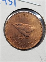 BU 1951 British Farthing