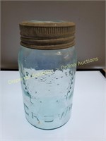 Aqua Blue Crown Jar