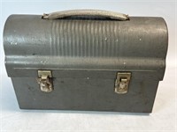 Vintage 1940s Metal Lunch Box - Gray Industrial