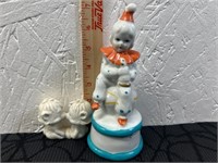 Set of 2 - Porcelain Clown Figurine 6.5