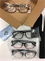 New 4 Pc Set +1.25 Reading Glasses w/Cases