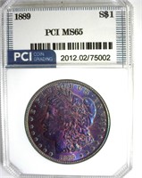 1889 Morgan PCI MS65 Purple Toning