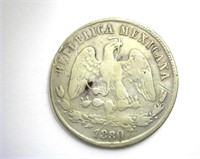 1880-DOP 50 Centavos VF Mexico Rare