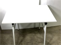 White Berkeley Drafting Table Folds for Storage