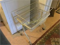 vintage laundry cart and trash basket