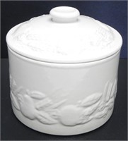 MARKS & SPENCER WHITE HARVEST JAR W/ LID