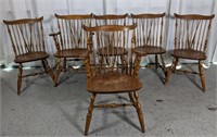 (6) Vintage Windsor Dining Chair Set