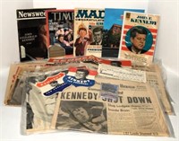 John F. Kennedy Ephemera- Newspapers & More