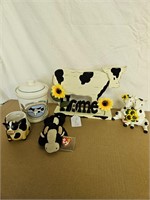 COW WELCOME SIGN & COW  FIGURINES