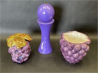 Purple Pepper Grinder & Grape Sugar Bowl & Cup