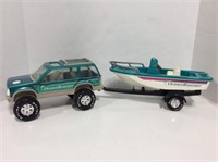 Toy Ocean Runner Truck with Boat on Trailer