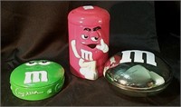 M&M's Cannister and Bowls