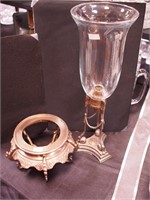 Metal-based contemporary 18" high candleholder