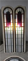 82.5"x36" Leaded stained glass Church window.