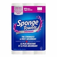 12-Pk Sponge Towels Premium Paper Towels