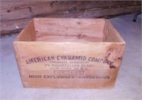 American Cyanamid dynamite wooden shipping crate