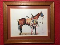 Signed LE Print Native American Pony Wesley 1984