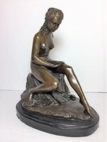 Bronze Female Sculpture on marble base
