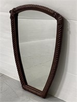 Unique shaped wall mirror w/ rope design