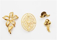 4 Gold-Toned Pins