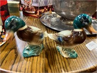 2 Antique Glass Mallard Duck Ornaments