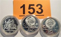 Coin Lot of 3 1980 Commemorative Olympic Coins