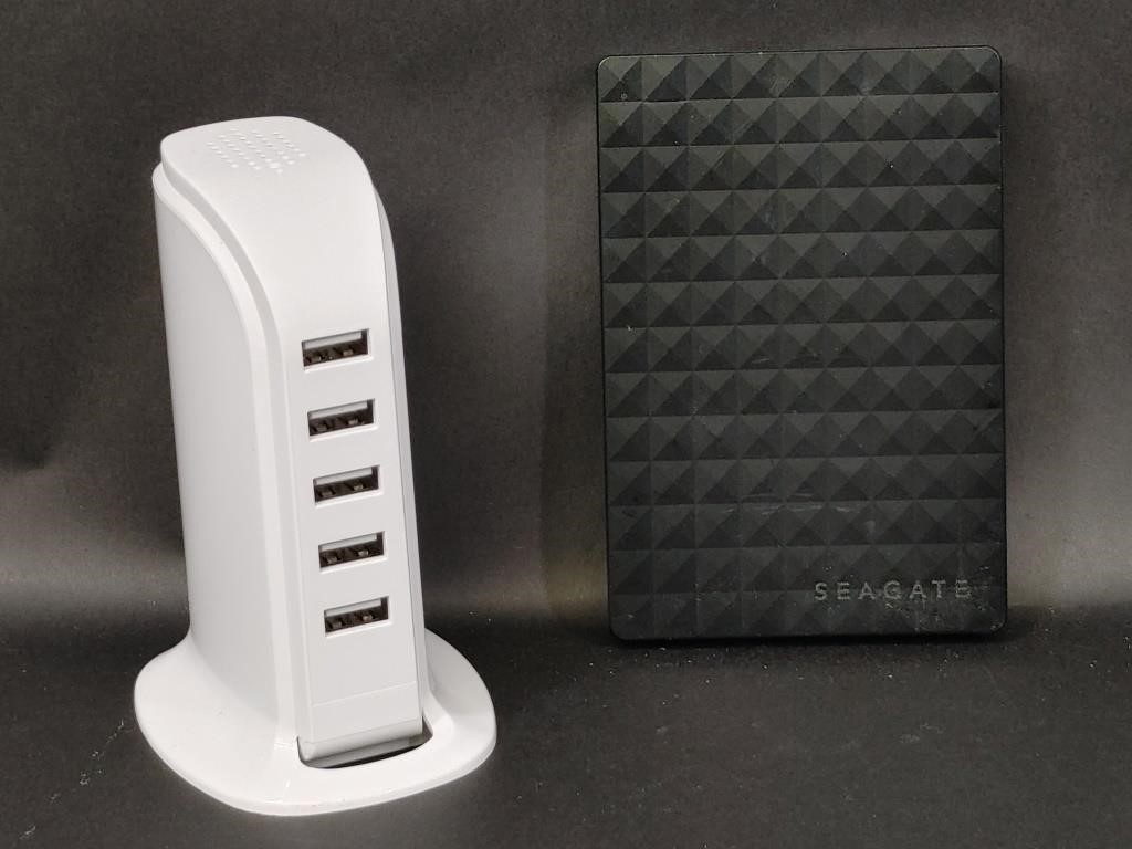 5 Port USB Charging Station, Seagate Expansion