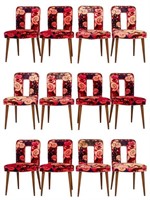 Ernst Schwadron Upholstered Dining Chairs, 12