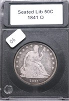 1841 O SEATED HALF DOLLAR VG