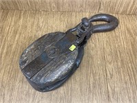 Antique Large Wood Pulley