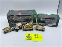 GROUP OF MILITARY TOY JEEPS AND HUMVEES TO INCLUDE