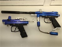 Pair of Spyder paintball guns - 1 missing barrel