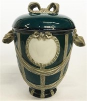 KPM Porcelain Covered Jar with Bow Designs.