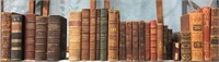 Large Lot of Antique Leatherbound Books, etc.