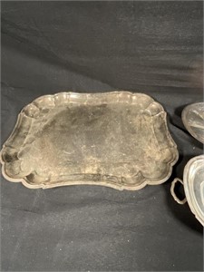5 silver plate serving dishes/trays