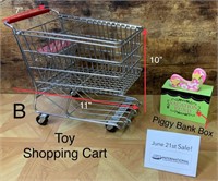 Toy Shopping Cart / Wood Savings Bank