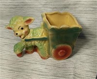 Vintage green sheep planter