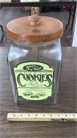 Homemade glass cookie jar