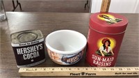 Vintage cans & Hershey Bowl