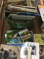 Basket with old postcards