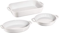 Staub Ceramic Baking Dish Set, 3pc, White